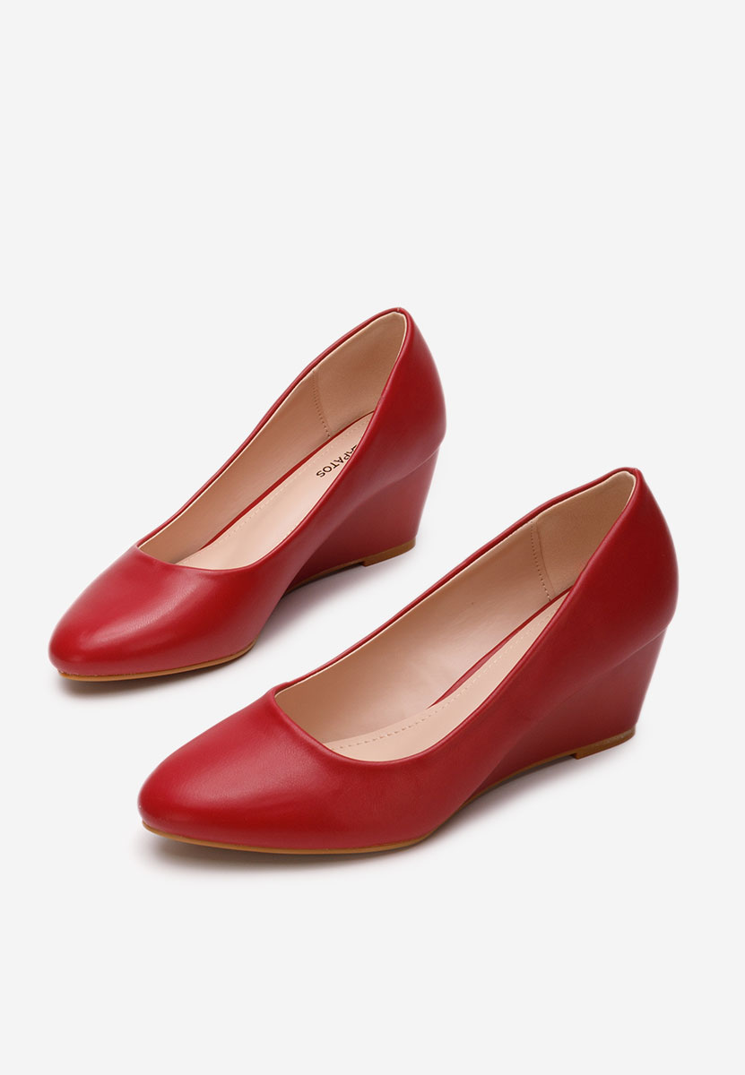Pantofi cu platforma Cutiara rosii