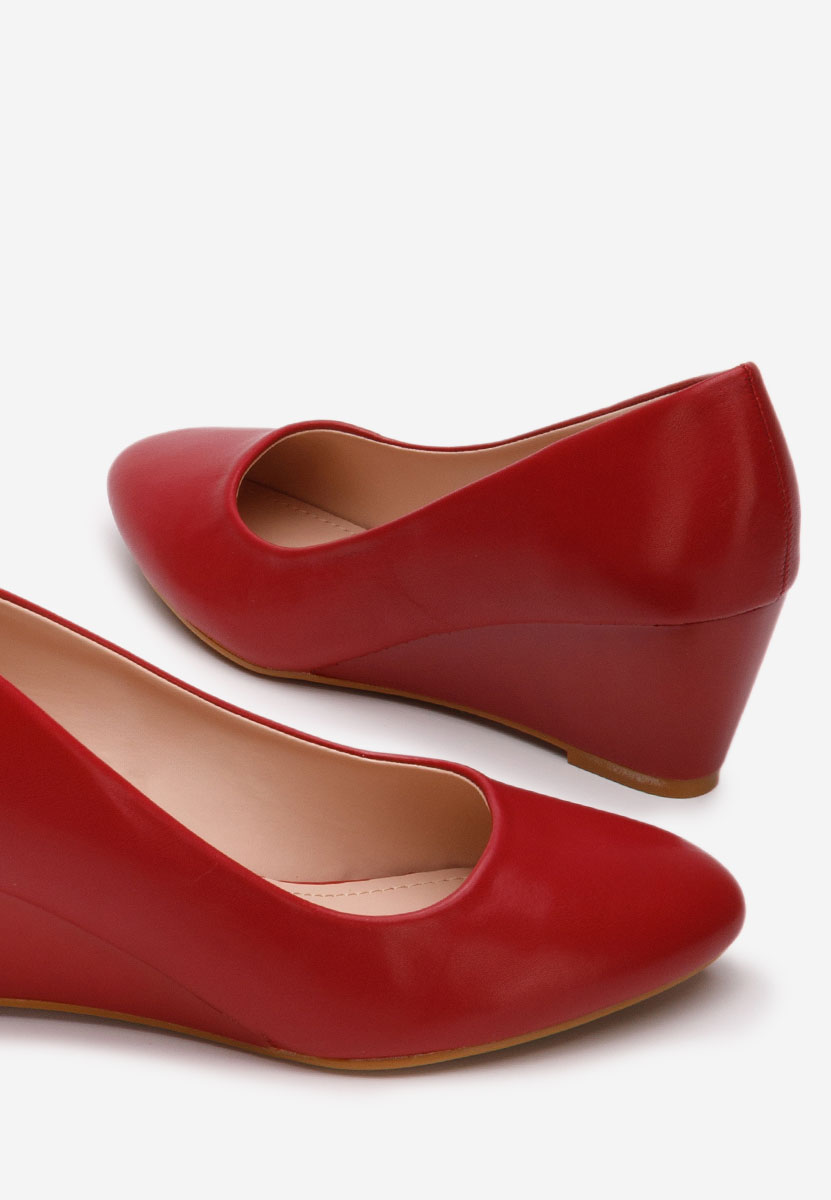 Pantofi cu platforma Cutiara rosii