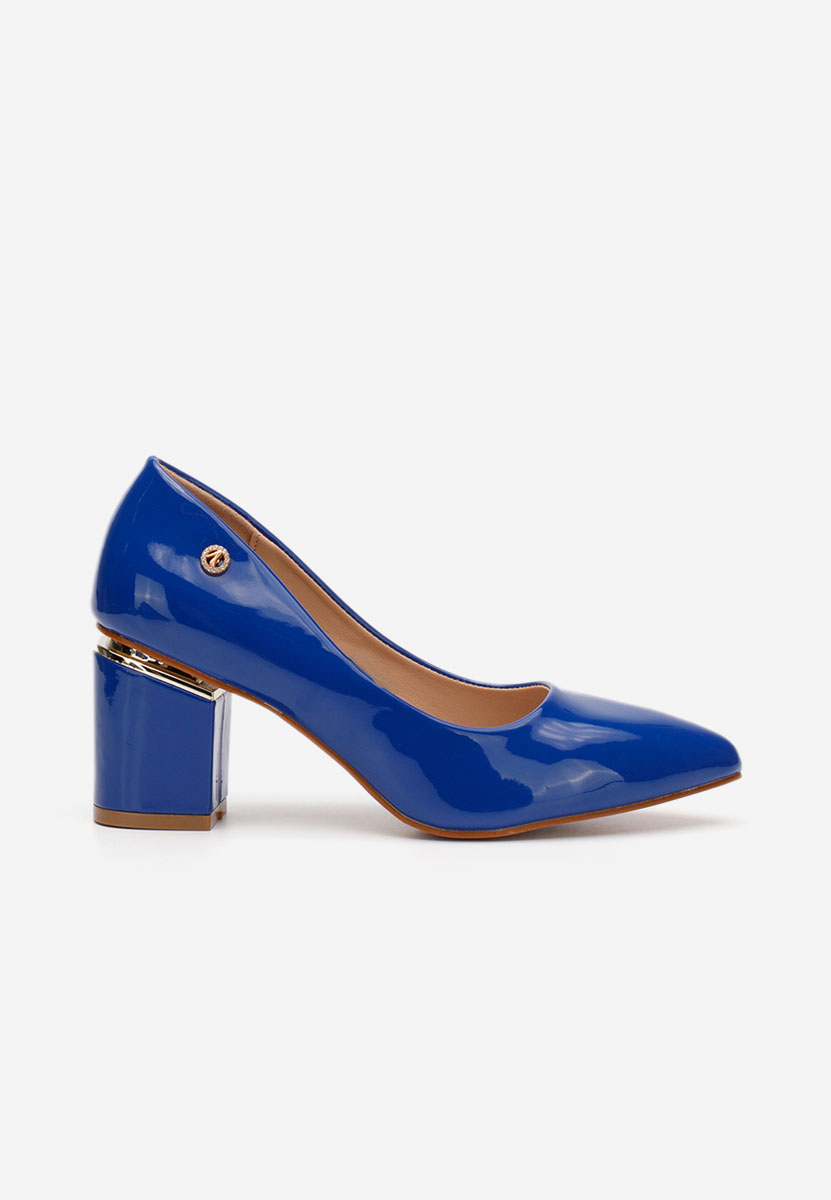 Pantofi cu toc gros Nelia V3 albastri