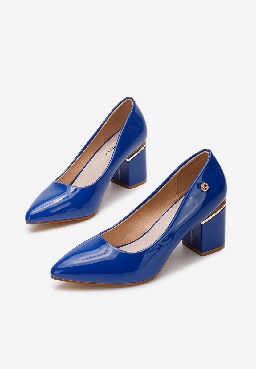 Pantofi cu toc gros Nelia V3 albastri