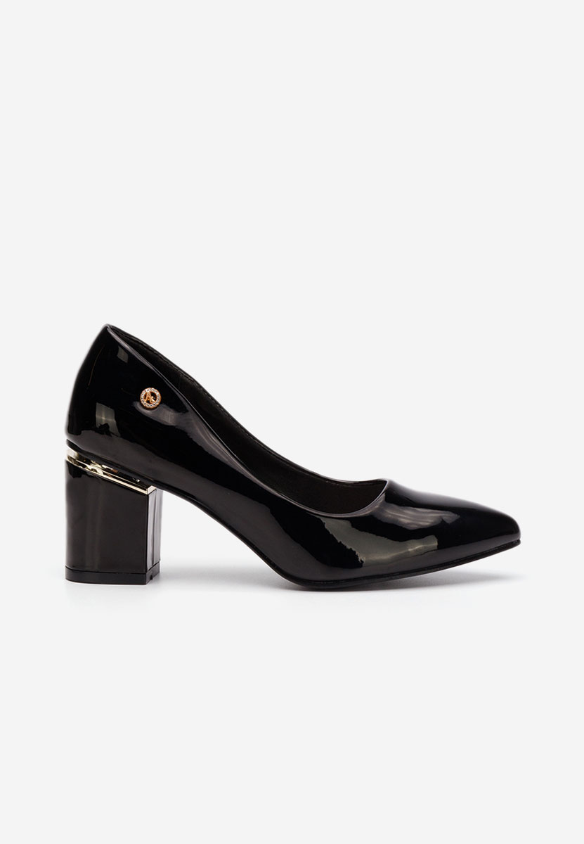 Pantofi cu toc gros Nelia V3 negri