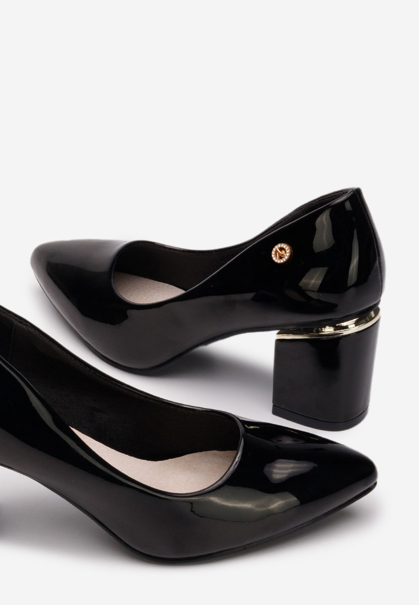 Pantofi cu toc gros Nelia V3 negri