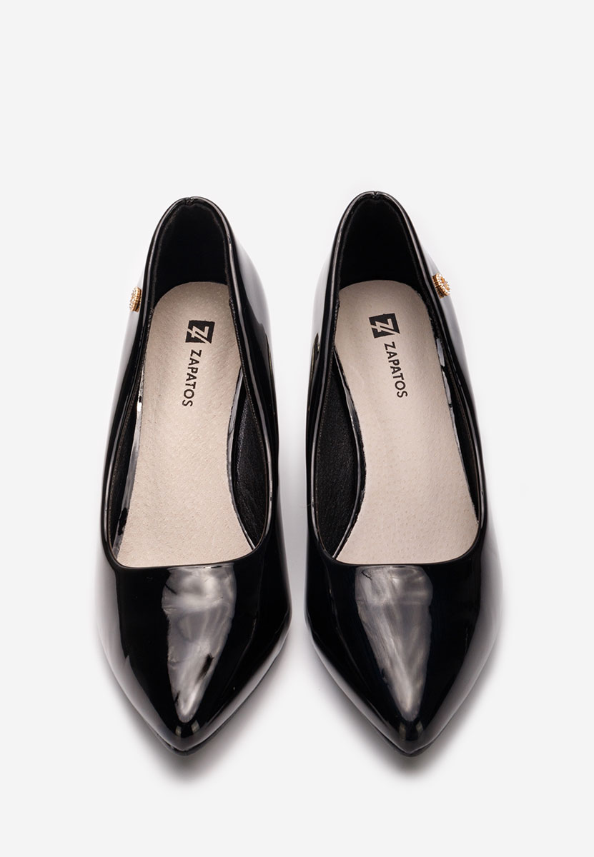 Pantofi cu toc gros Nelia V3 negri