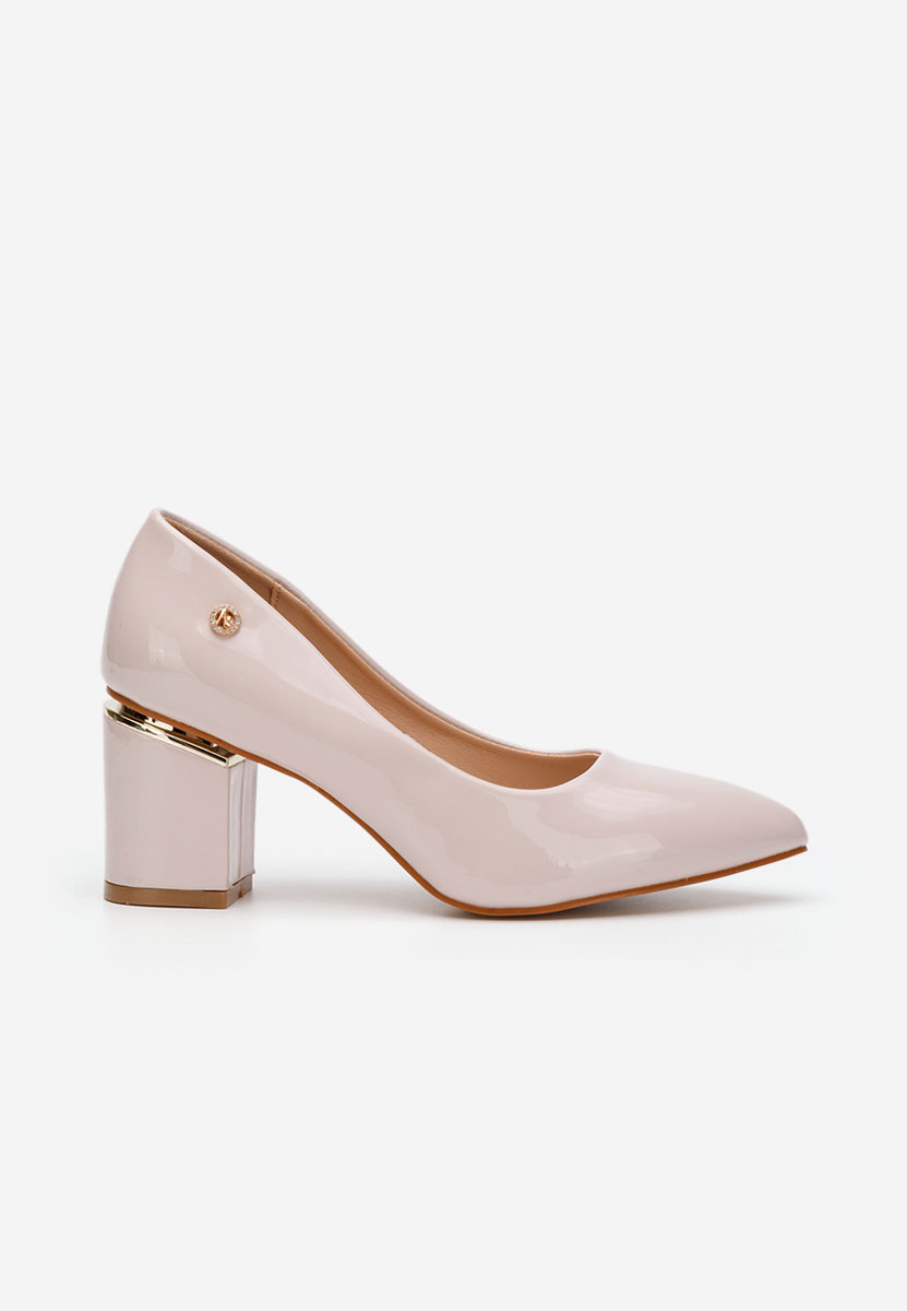 Pantofi cu toc gros Nelia V3 bej