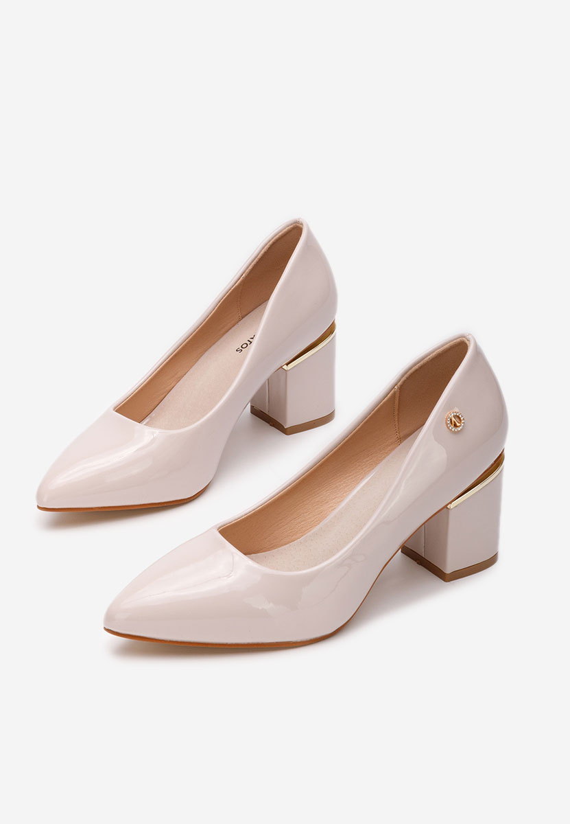 Pantofi cu toc gros Nelia V3 bej