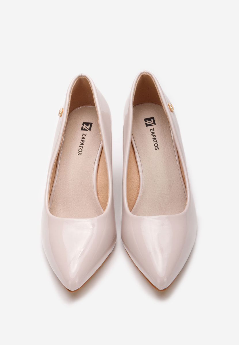 Pantofi cu toc gros Nelia V3 bej