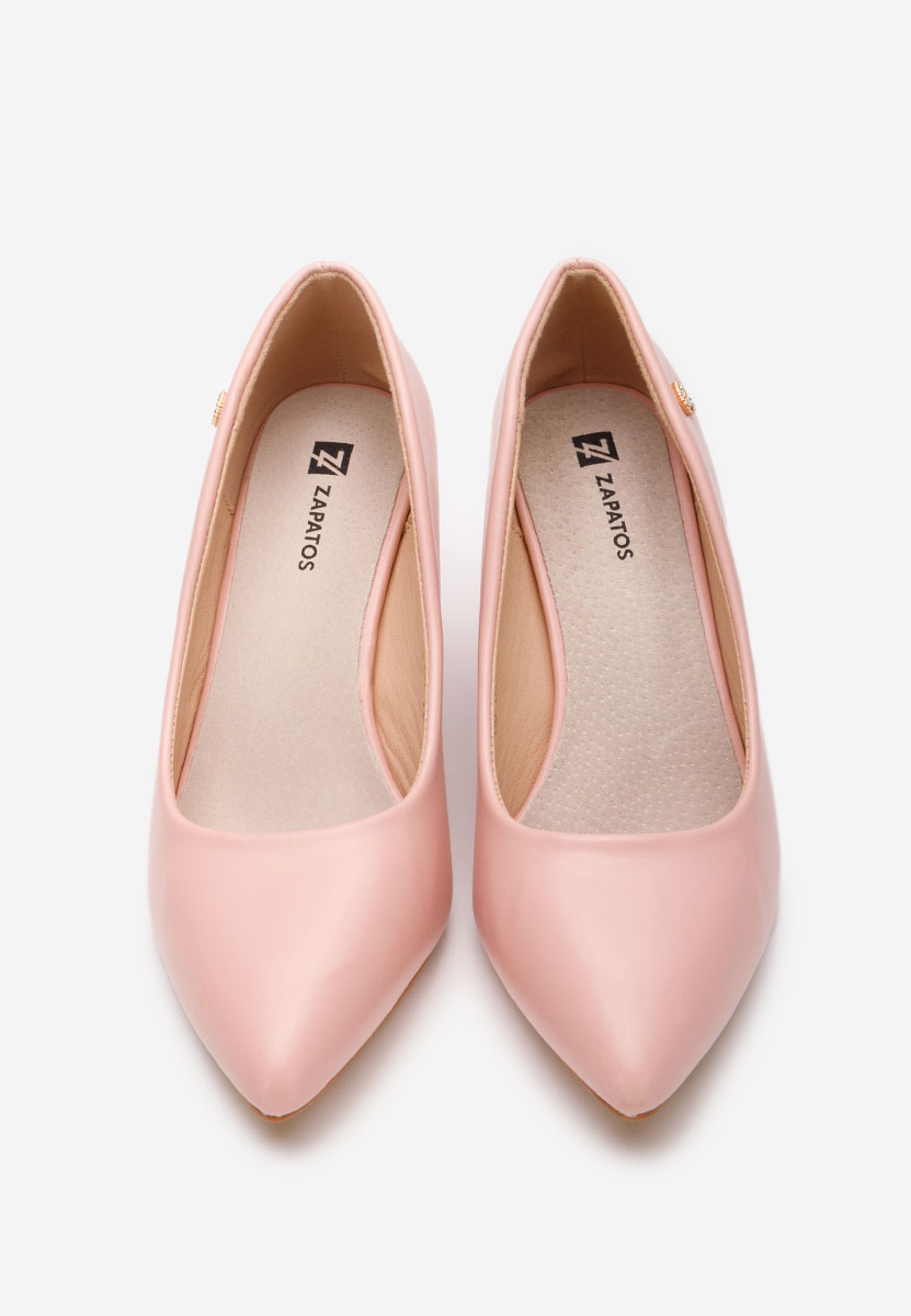 Pantofi cu toc gros eleganti Nelia roz