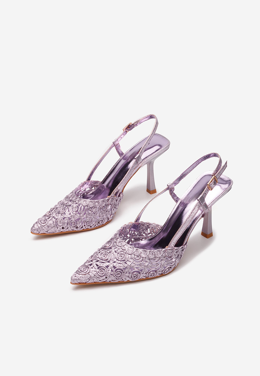 Pantofi stiletto slingback Azzie lila