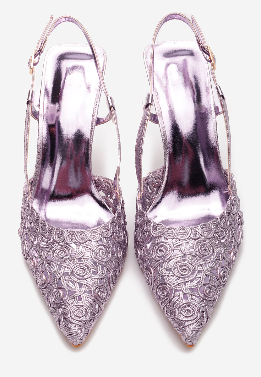 Pantofi stiletto slingback Azzie lila