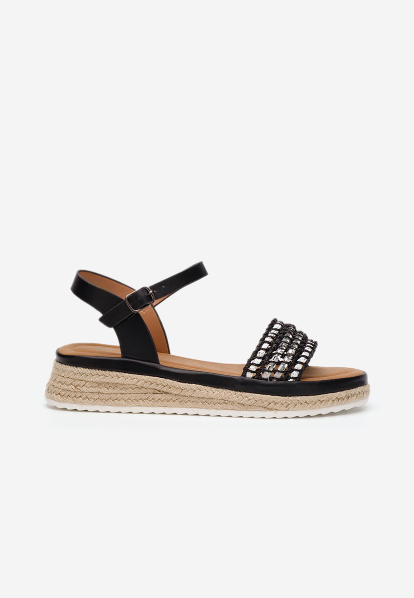 Sandale tip espadrile Ergela negre