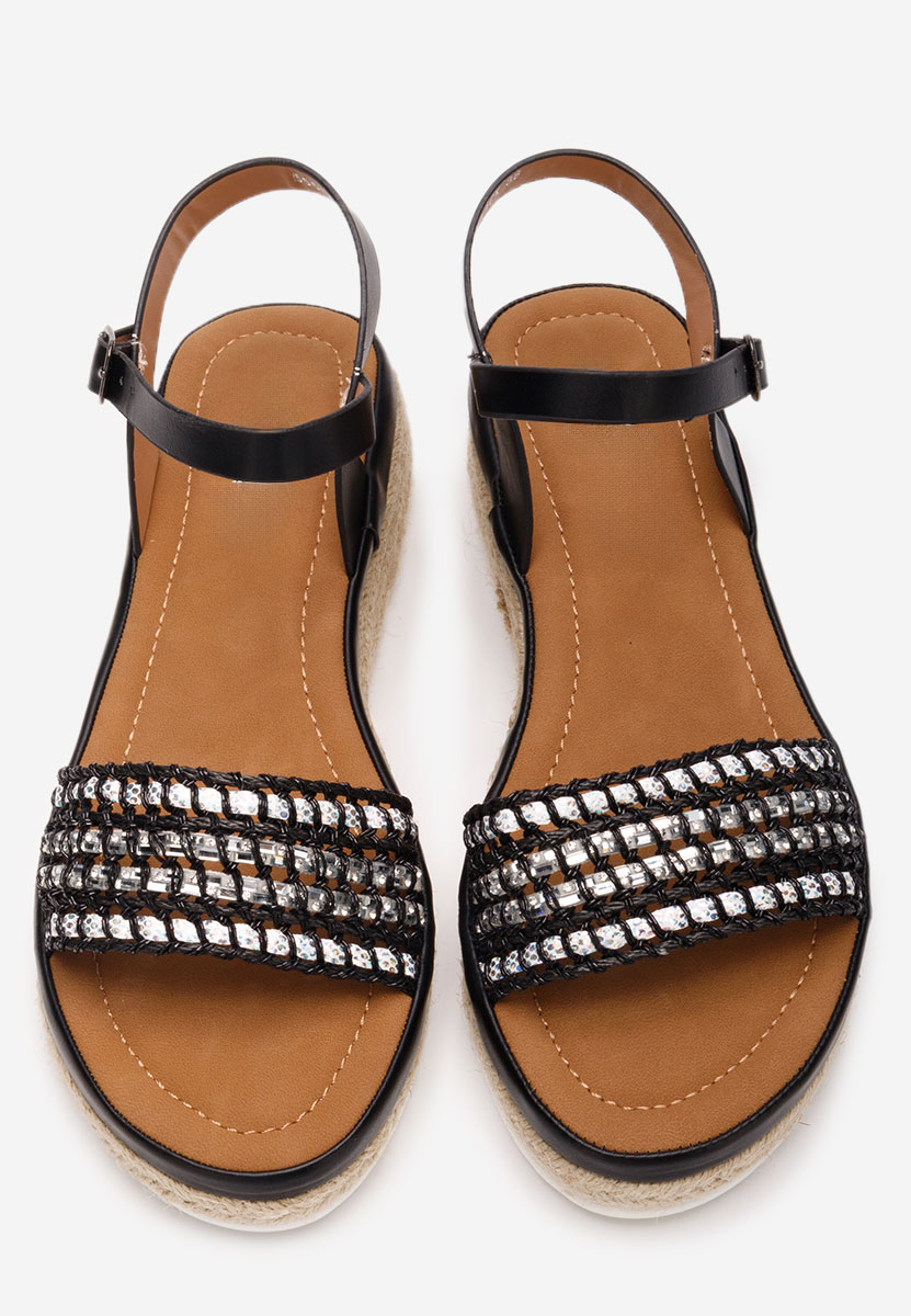 Sandale tip espadrile Ergela negre