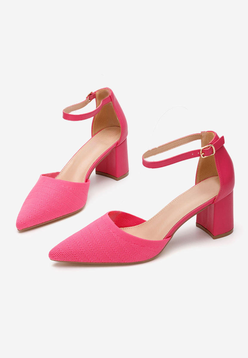 Pantofi cu toc gros Silvena V2 fucsia