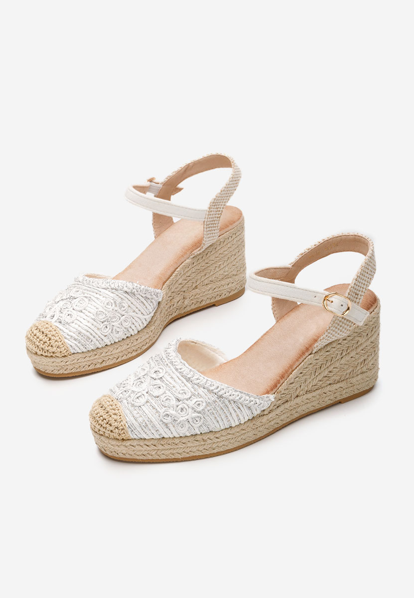 Sandale tip espadrile Flasia albe