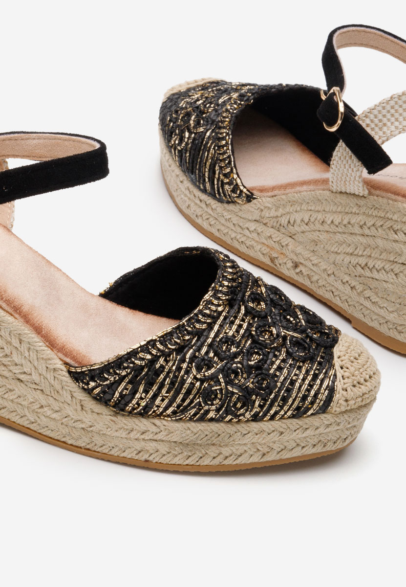 Sandale tip espadrile Flasia negre