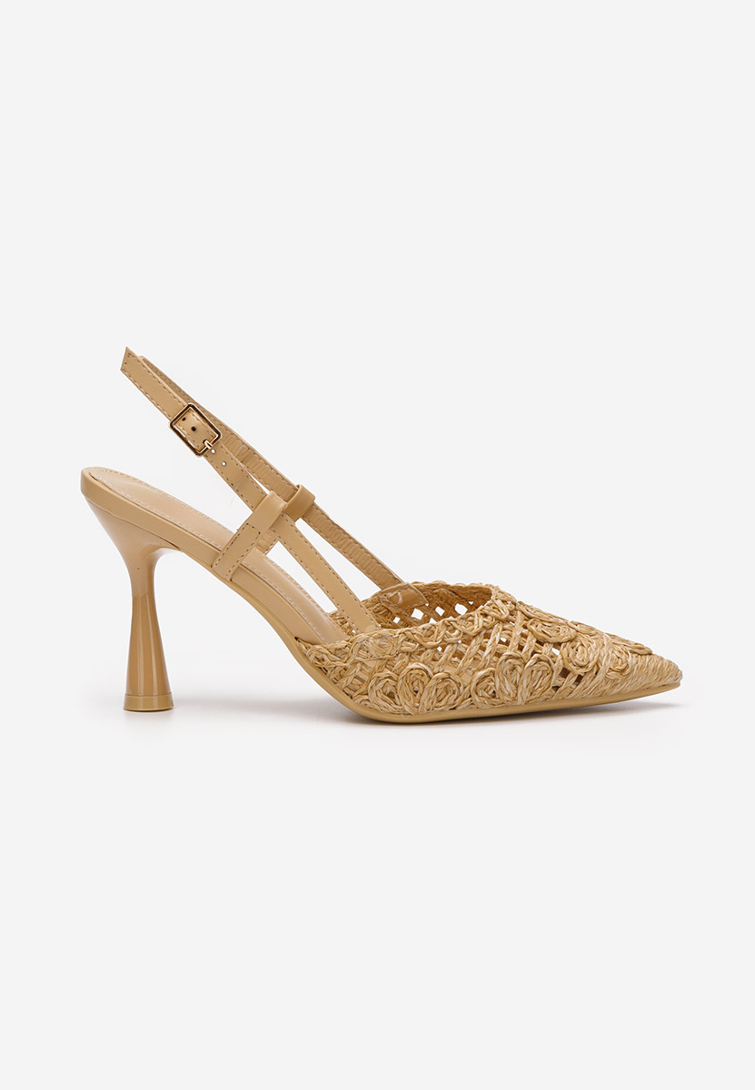 Pantofi stiletto slingback Azzie V3 kaki