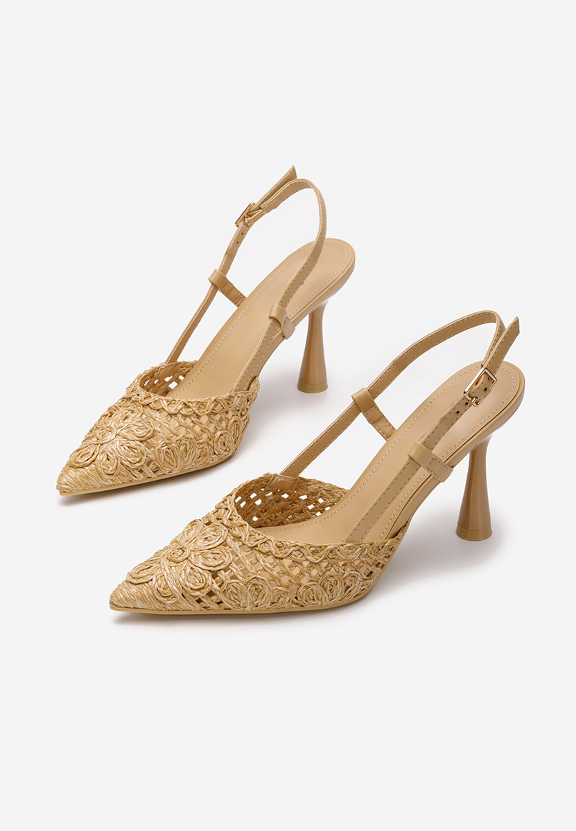 Pantofi stiletto slingback Azzie V3 kaki