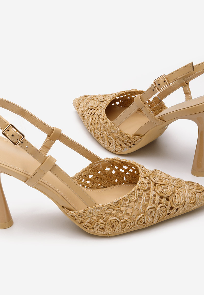 Pantofi stiletto slingback Azzie V3 kaki