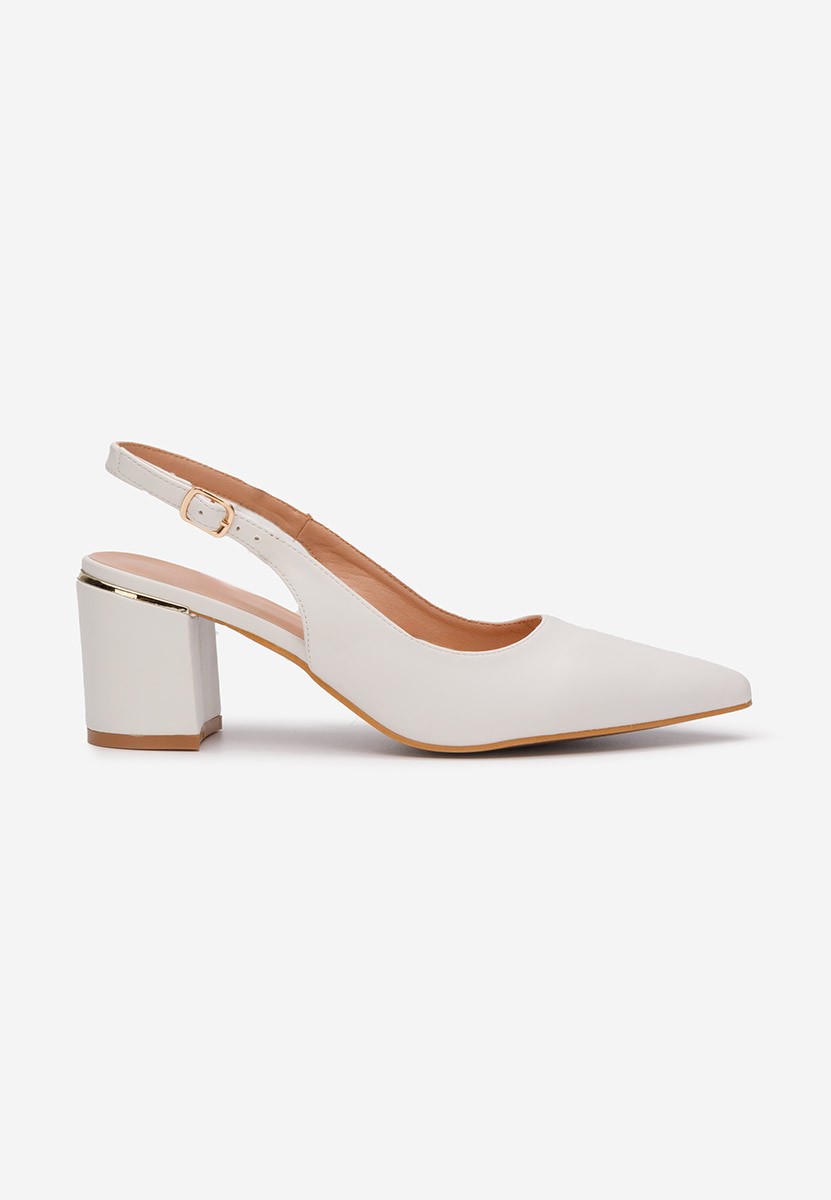 Pantofi slingback Flamia albi