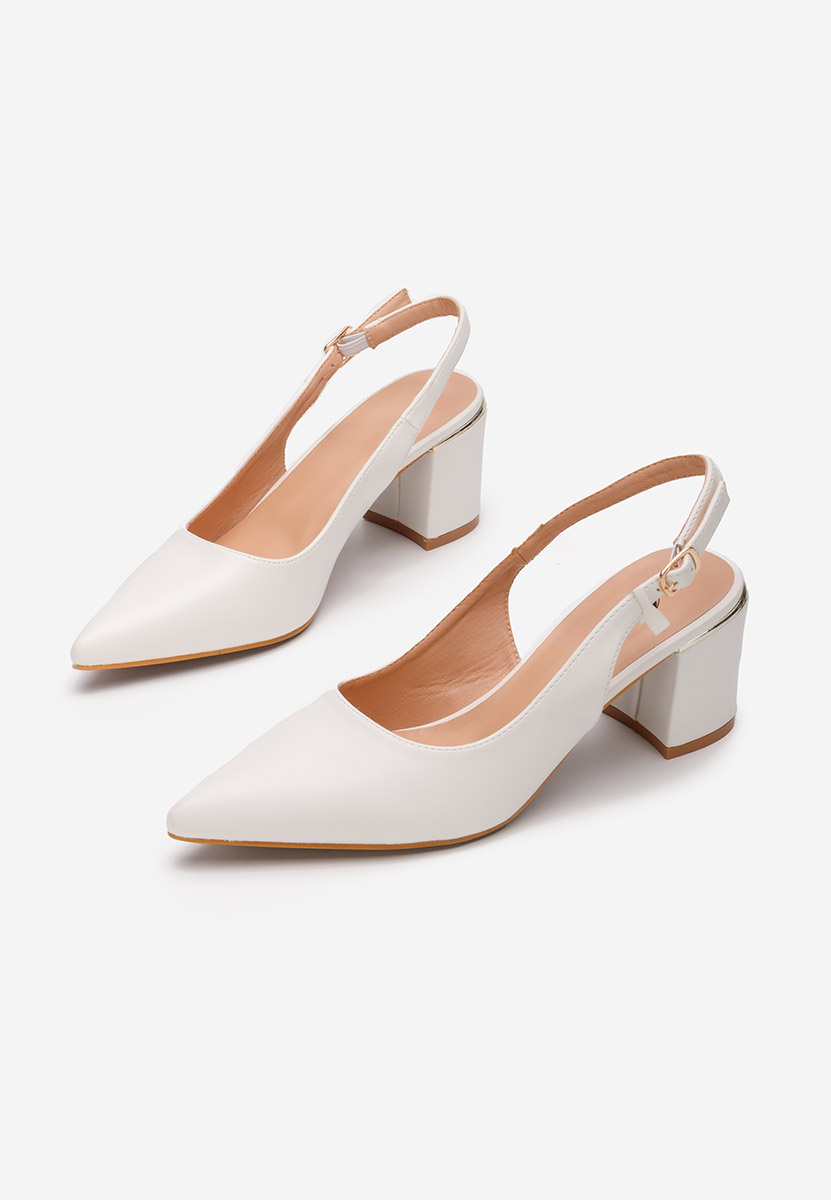 Pantofi slingback Flamia albi