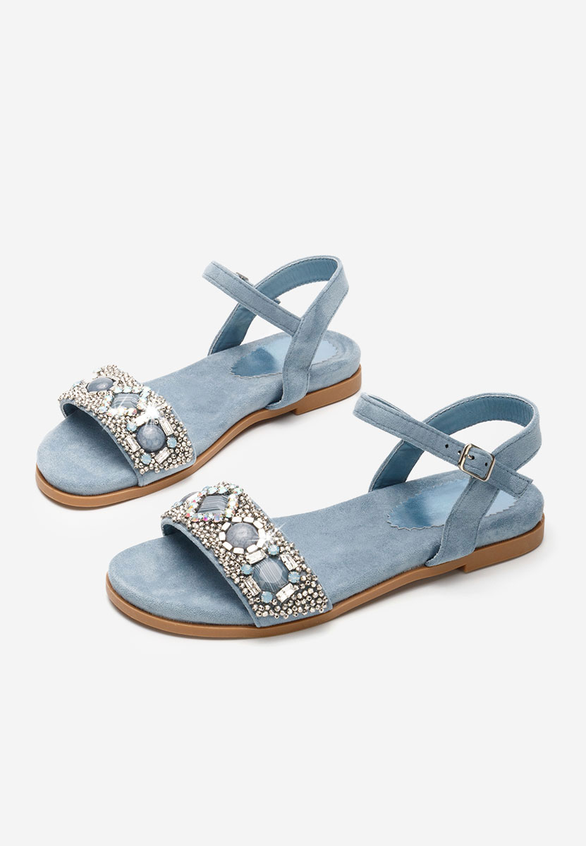 Sandale cu pietricele Gadia bleu