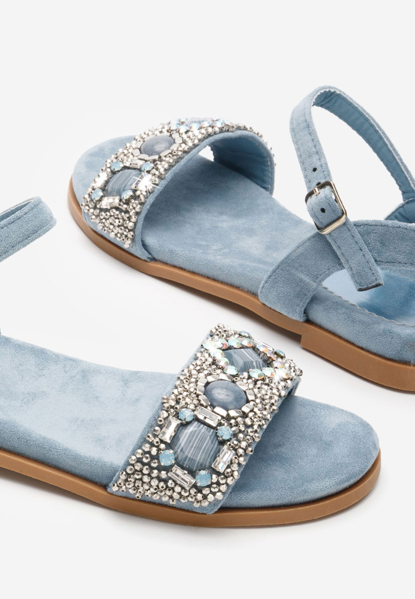 Sandale cu pietricele Gadia bleu