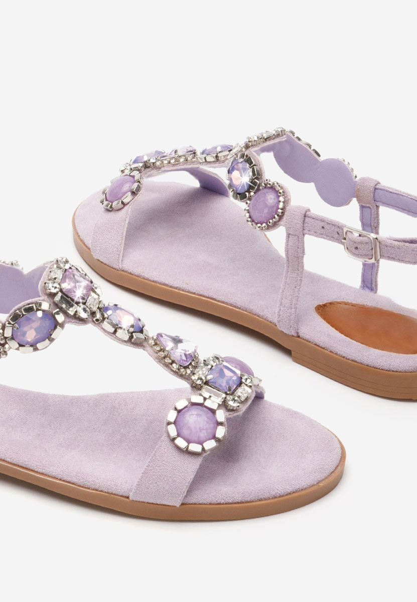 Sandale cu pietricele Octaia lila