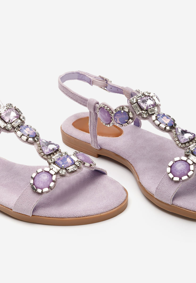 Sandale cu pietricele Octaia lila