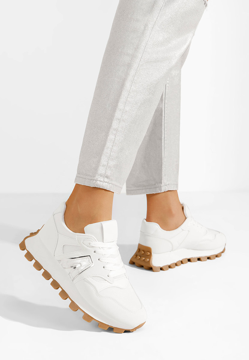 Sneakers cu platformă Evalina albi