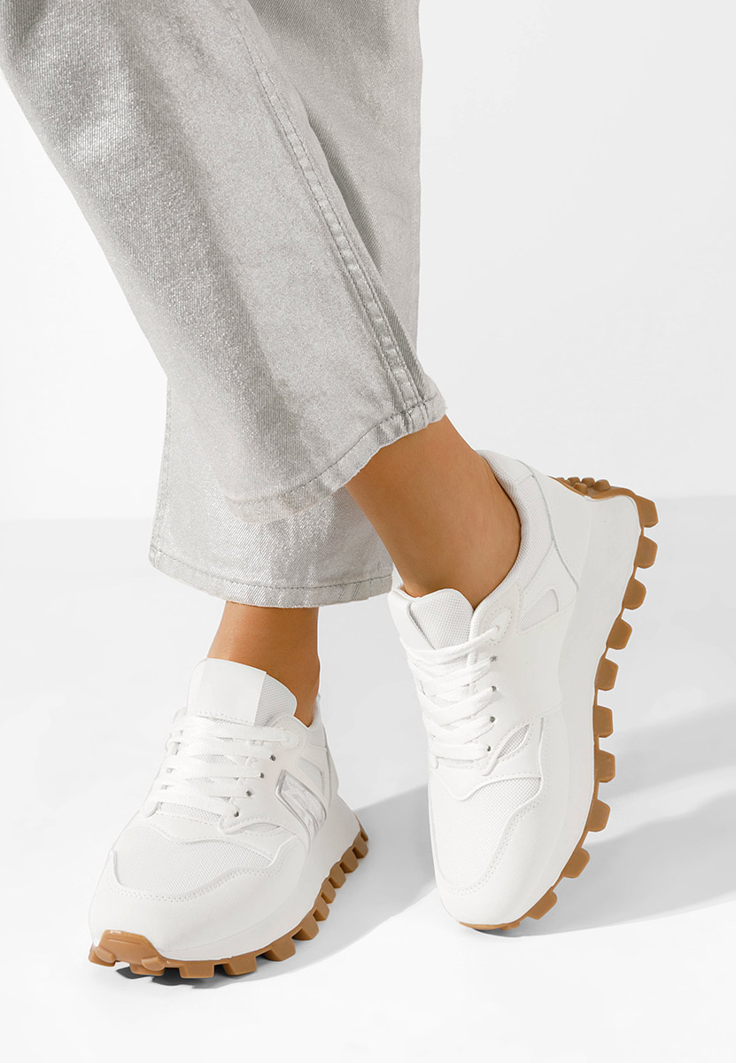 Sneakers cu platformă Evalina albi