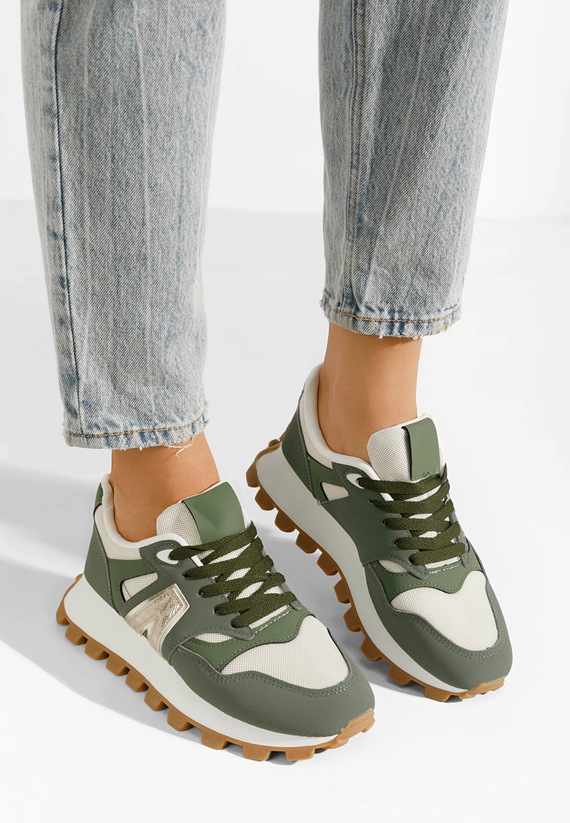 Sneakers cu platformă Evalina verzi