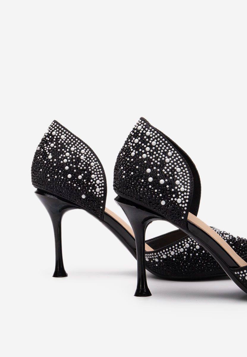 Pantofi stiletto eleganti Chrystal negri