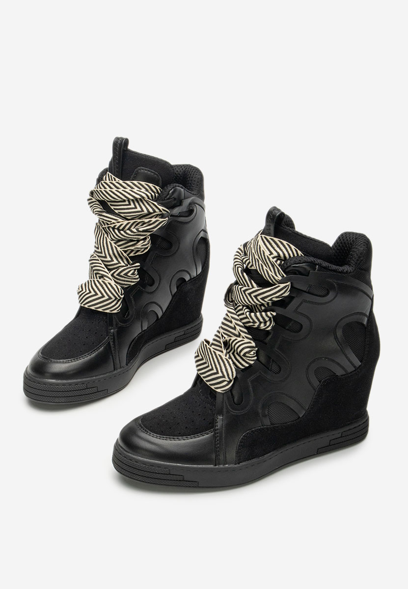 Sneakers dama cu platforma Jessy negri