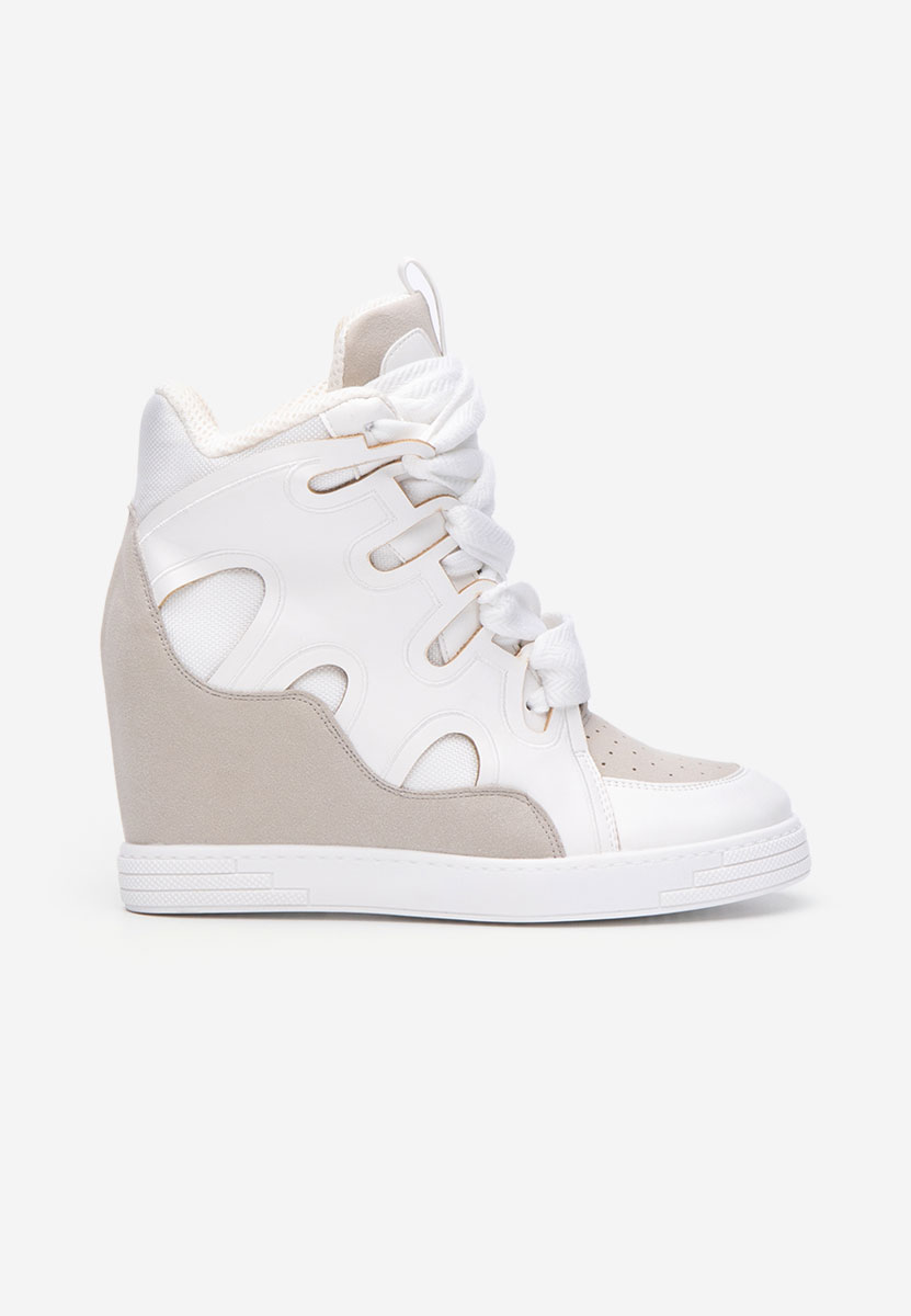 Sneakers dama cu platforma Jessy albi