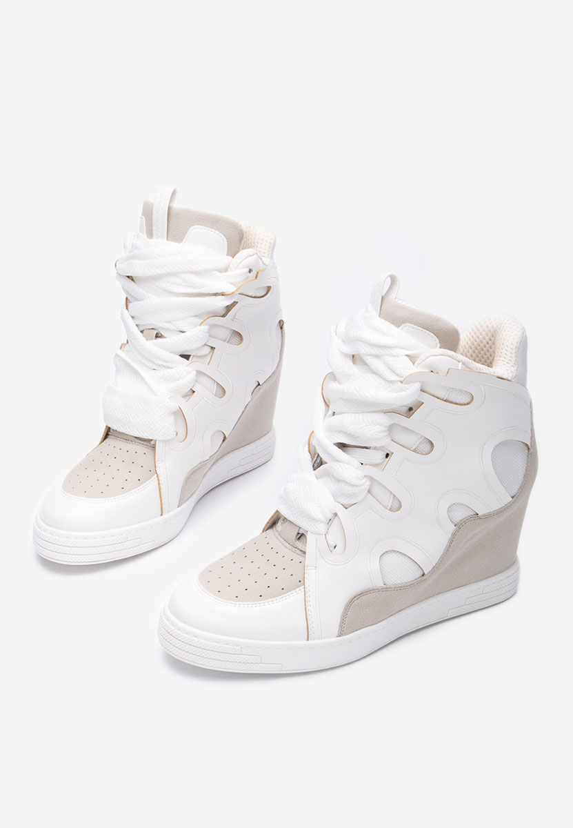 Sneakers dama cu platforma Jessy albi