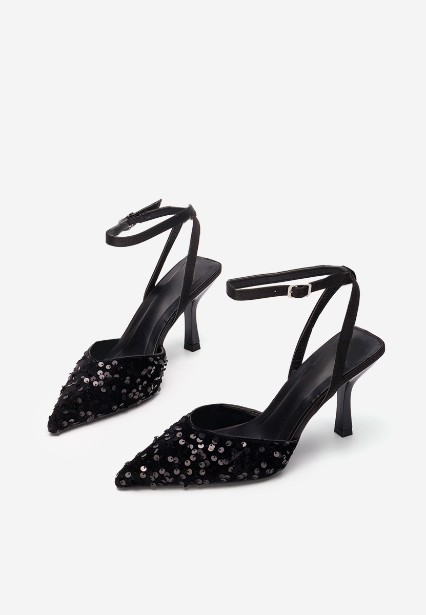 Pantofi stiletto slingback Alaia negri