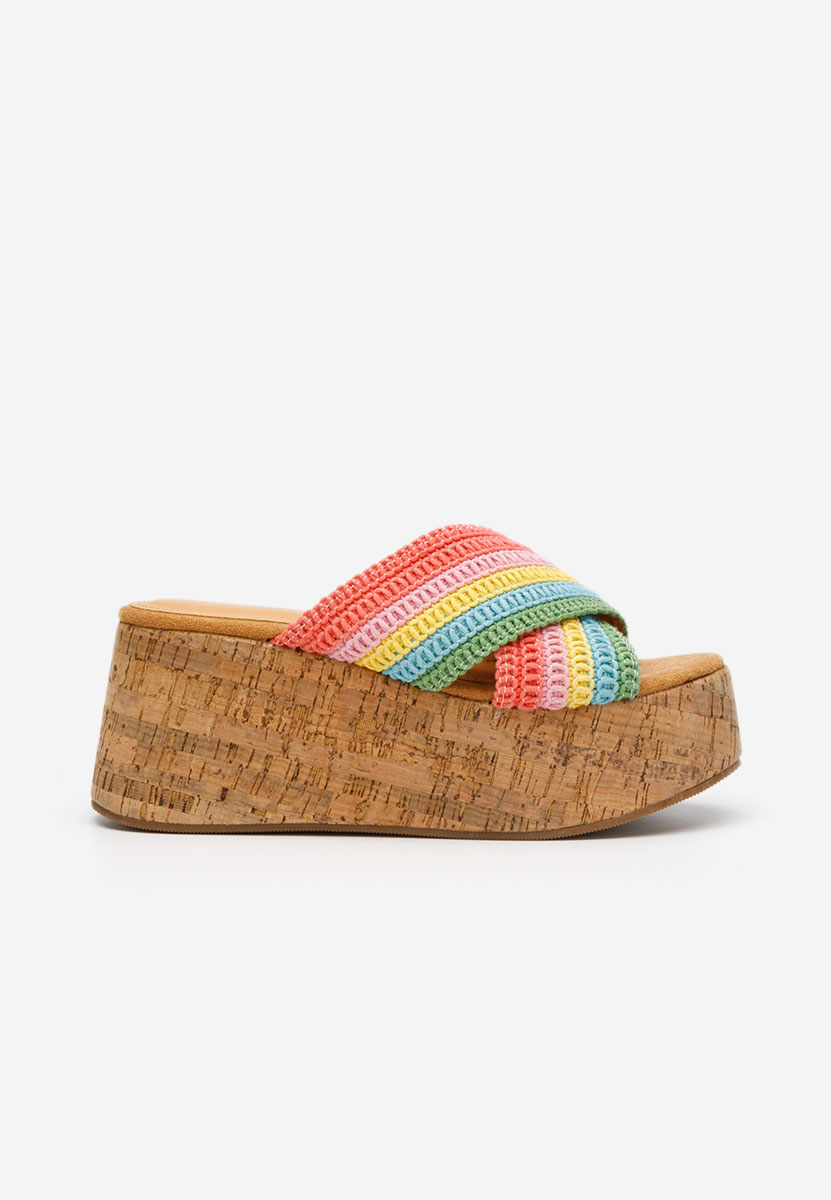 Papuci cu platformă Sousie multicolori