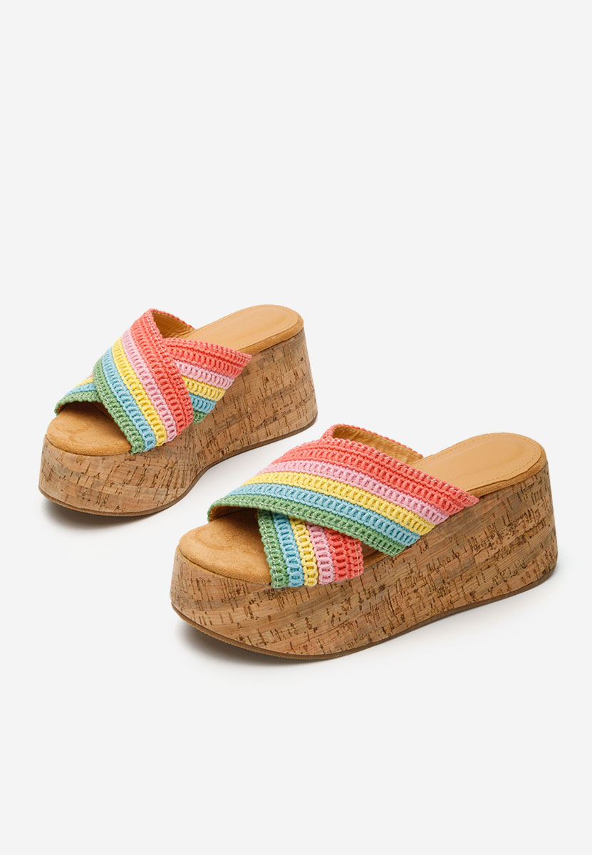 Papuci cu platformă Sousie multicolori