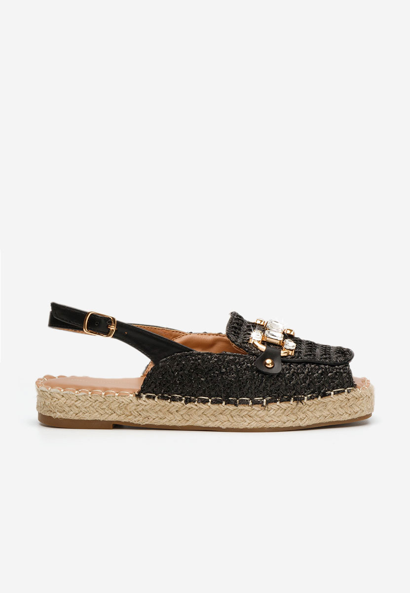 Sandale dama fara toc Dafloa negre
