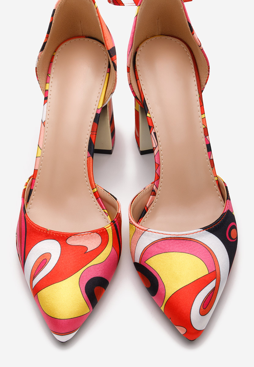 Pantofi cu toc gros Linda V3 multicolori