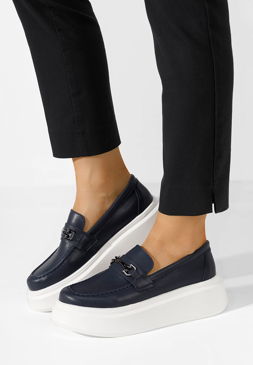 Mocasini piele naturala Baelia navy