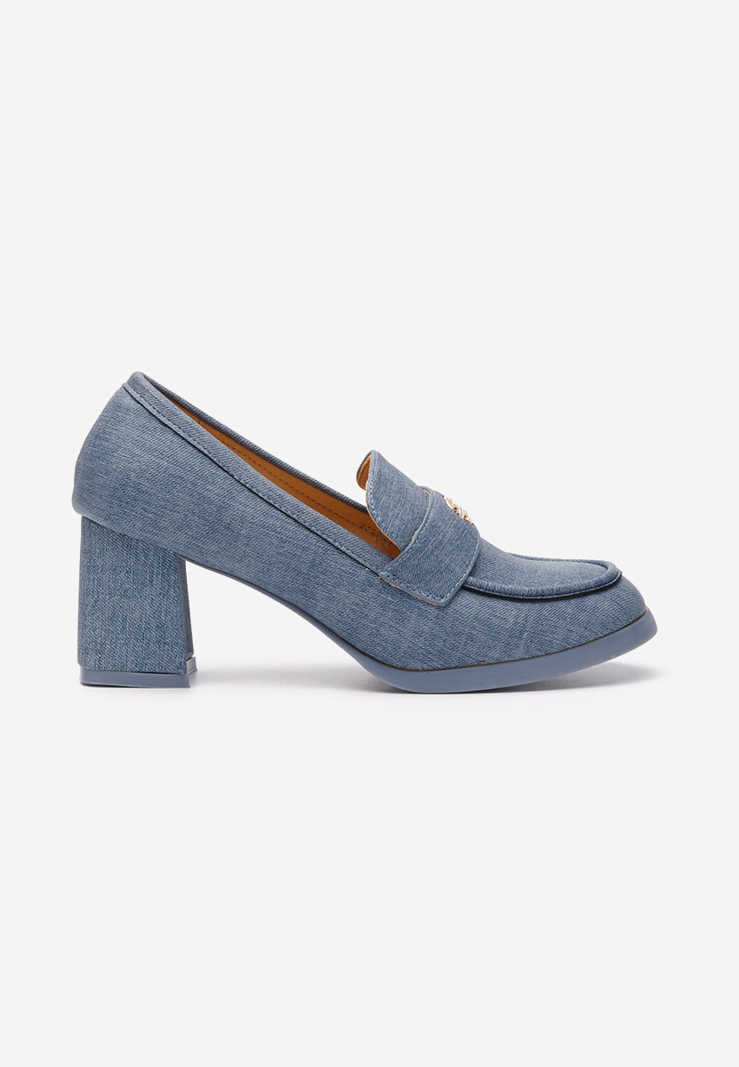 Mocasini cu toc Jonsia V2 denim