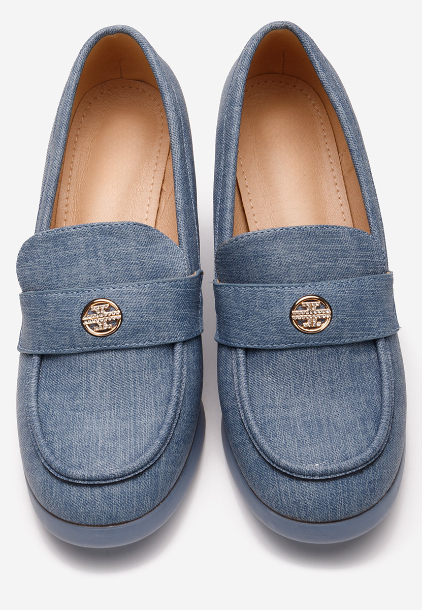 Mocasini cu toc Jonsia V2 denim