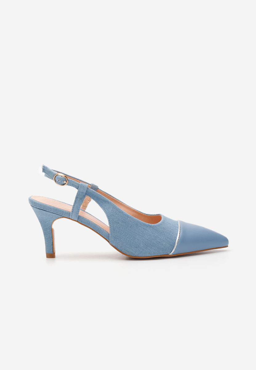 Pantofi stiletto slingback Hosanna denim