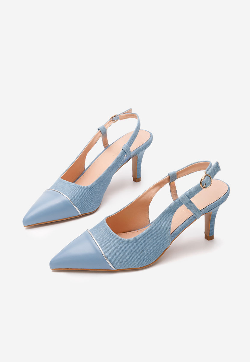 Pantofi stiletto slingback Hosanna denim