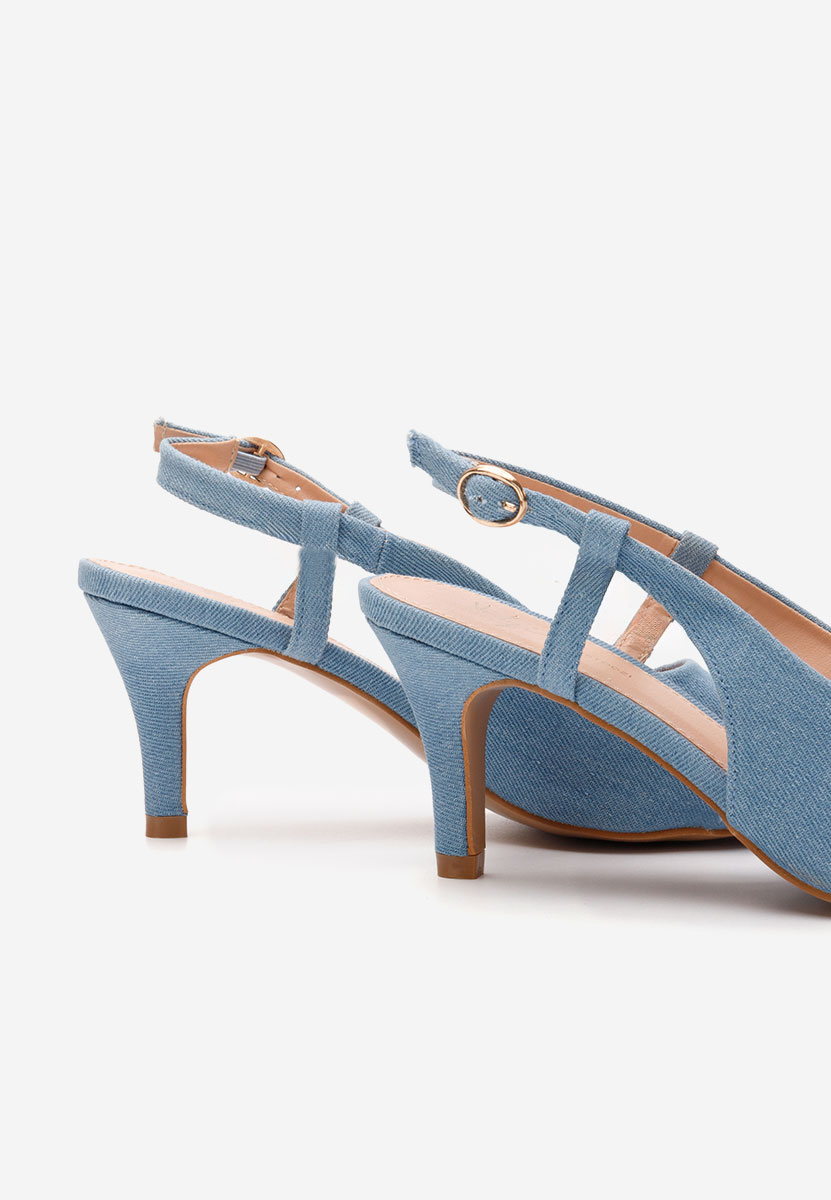 Pantofi stiletto slingback Hosanna denim