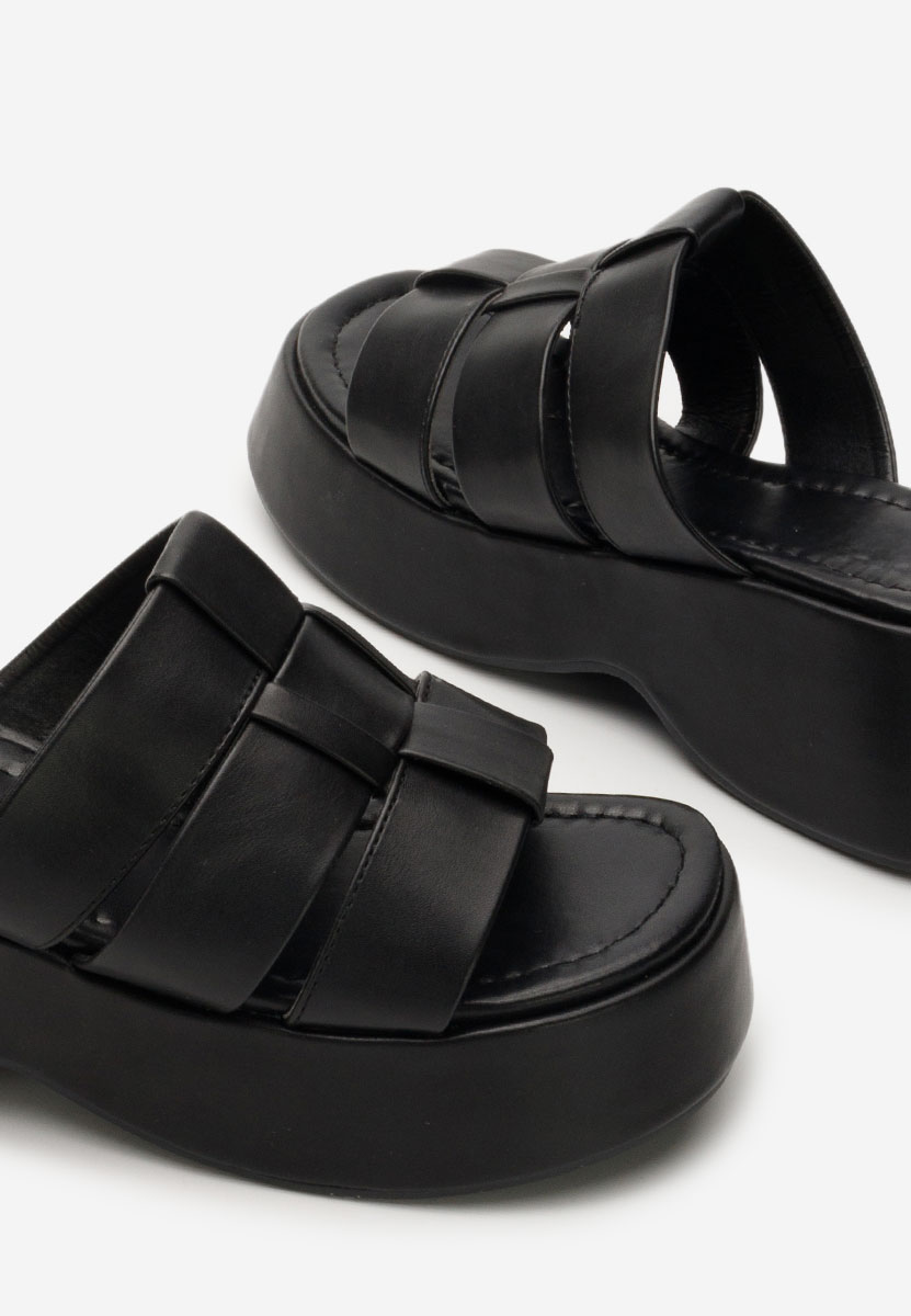 Papuci cu platformă Alesia negri