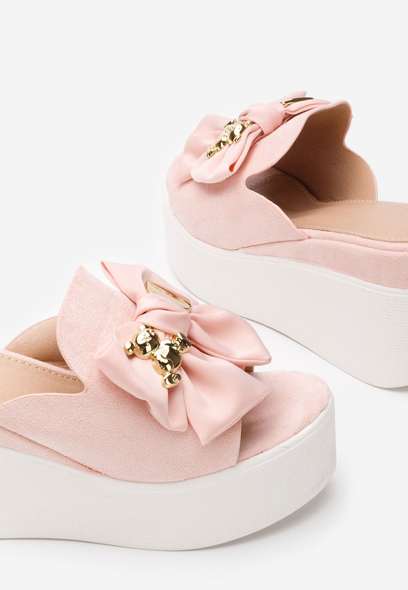 Papuci cu platformă Zimina roz