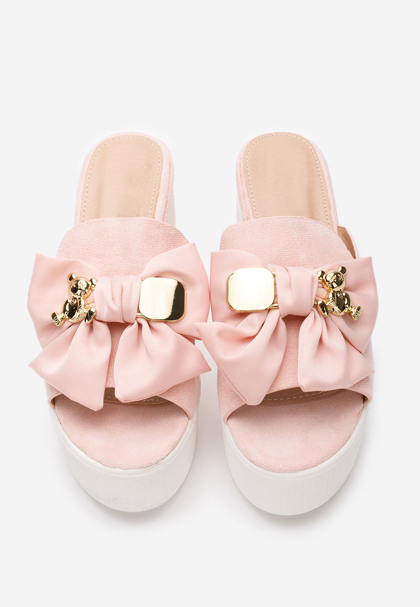 Papuci cu platformă Zimina roz