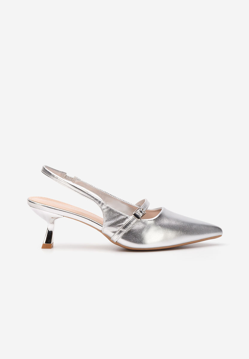 Pantofi slingback Leonora argintii