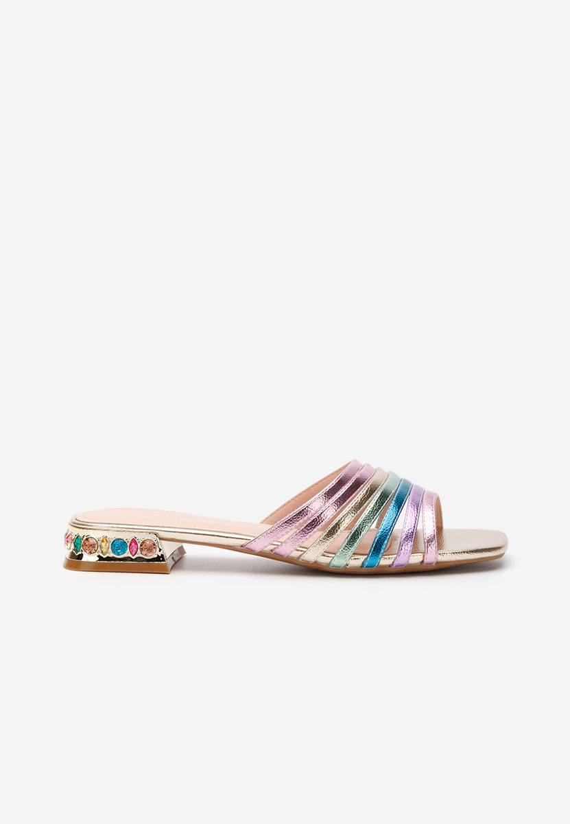 Papuci dama eleganti Erinna multicolori